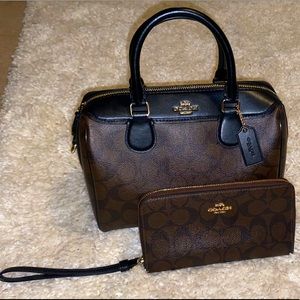 COACH Mini Bennett Satchel/Crossbody and Wallet In Signature Canvas